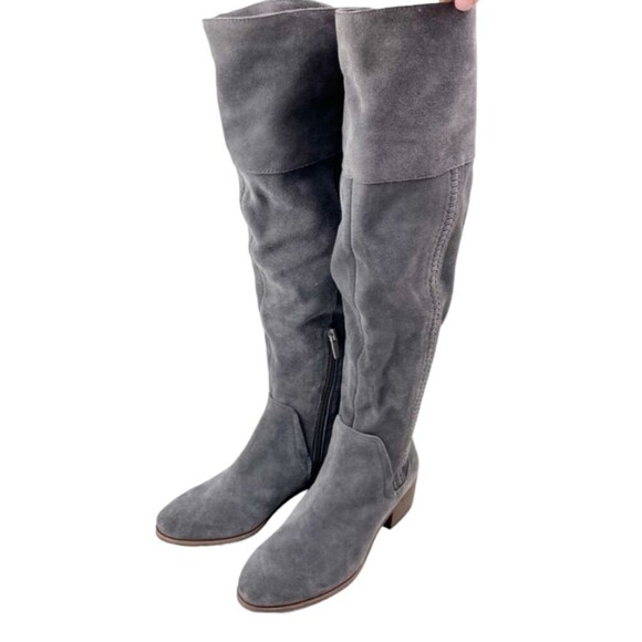 Vince Camuto Kochelda Over the Knee Boots Gray Suede Tall 37 6.5 - Picture 3 of 8